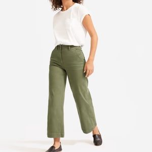 Everlane Green Wide Leg Crop Pant Size 0